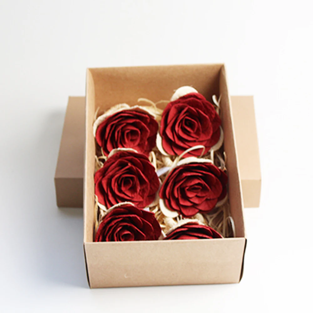 Porta guardanapos flor em papel artesanal vermelho